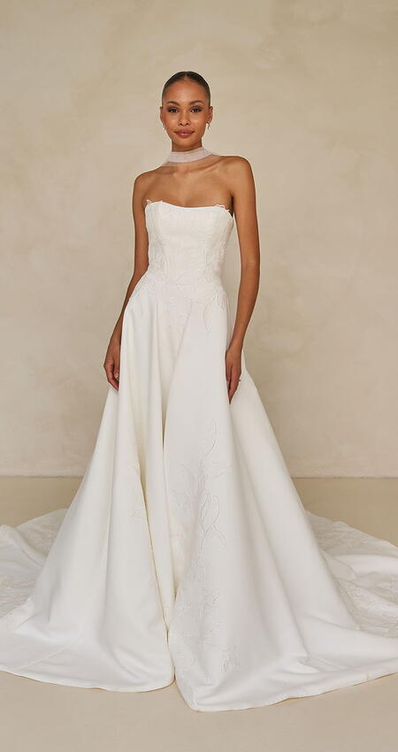 Jednoduché svatební šaty Madi Lane Wendall